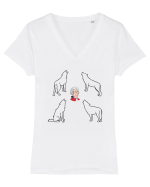 Wolf gang Tricou mânecă scurtă guler V Damă Evoker