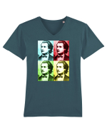 Luceafarul Tricou mânecă scurtă guler V Bărbat Presenter