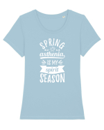 Astenia de primavara - alb Tricou mânecă scurtă guler larg fitted Damă Expresser