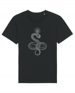 Șarpe - model alb Tricou mânecă scurtă Unisex Rocker
