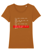 Funny coding Tricou mânecă scurtă guler larg fitted Damă Expresser