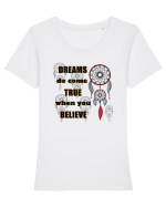Dreams do come true Tricou mânecă scurtă guler larg fitted Damă Expresser