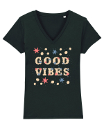 Good vibes Tricou mânecă scurtă guler V Damă Evoker