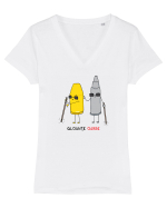 Gloanțe oarbe Tricou mânecă scurtă guler V Damă Evoker