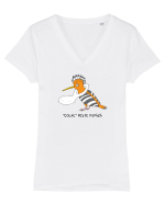 „Colac” peste pupaza Tricou mânecă scurtă guler V Damă Evoker