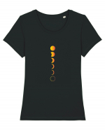 Moon Phases Design Tricou mânecă scurtă guler larg fitted Damă Expresser