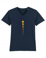 Moon Phases Design Tricou mânecă scurtă guler V Bărbat Presenter