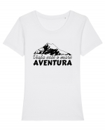 Viata este o mare aventura Tricou mânecă scurtă guler larg fitted Damă Expresser