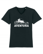 Viata este o mare aventura Tricou mânecă scurtă guler V Bărbat Presenter