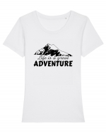 Life is a great adventure Tricou mânecă scurtă guler larg fitted Damă Expresser