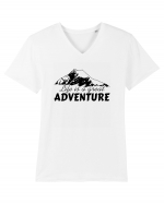 Life is a great adventure Tricou mânecă scurtă guler V Bărbat Presenter