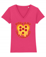 Pentru iubitorii de pizza Tricou mânecă scurtă guler V Damă Evoker