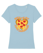 Pentru iubitorii de pizza Tricou mânecă scurtă guler larg fitted Damă Expresser