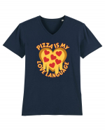 Pentru iubitorii de pizza Tricou mânecă scurtă guler V Bărbat Presenter