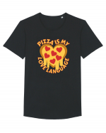 Pentru iubitorii de pizza Tricou mânecă scurtă guler larg Bărbat Skater
