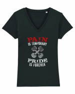 Pain is temporary Tricou mânecă scurtă guler V Damă Evoker