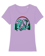 90`s Rave headphones Tricou mânecă scurtă guler larg fitted Damă Expresser