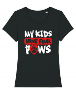 My kids have 4 paws Tricou mânecă scurtă guler larg fitted Damă Expresser