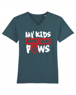 My kids have 4 paws Tricou mânecă scurtă guler V Bărbat Presenter