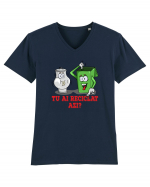 Tu ai reciclat azi? Tricou mânecă scurtă guler V Bărbat Presenter