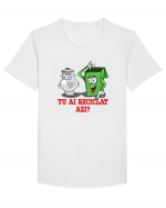 Tu ai reciclat azi? Tricou mânecă scurtă guler larg Bărbat Skater