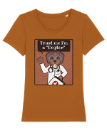 Trust me i'm a  Tricou mânecă scurtă guler larg fitted Damă Expresser
