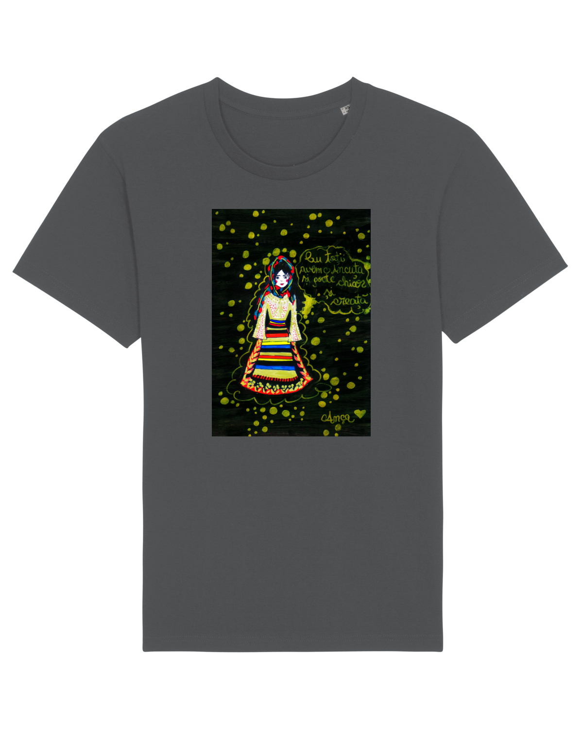 Tricou mânecă scurtă Unisex Rocker Anthracite