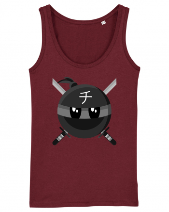 Black ninja emoticon CHI symbol Burgundy