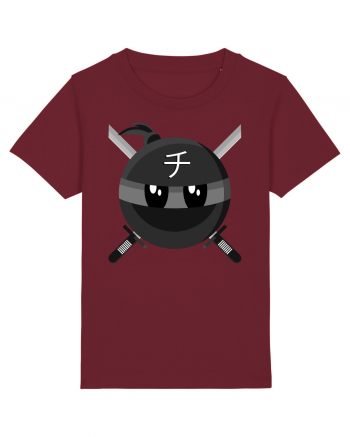 Black ninja emoticon CHI symbol Burgundy