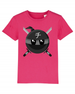 Black ninja emoticon CHI symbol Tricou mânecă scurtă  Copii Mini Creator