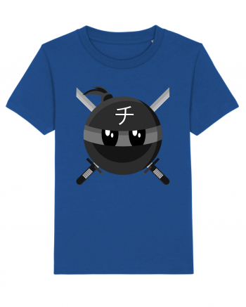 Black ninja emoticon CHI symbol Majorelle Blue