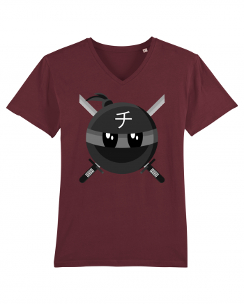 Black ninja emoticon CHI symbol Burgundy