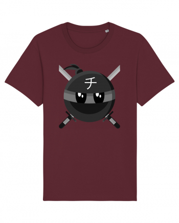 Black ninja emoticon CHI symbol Burgundy