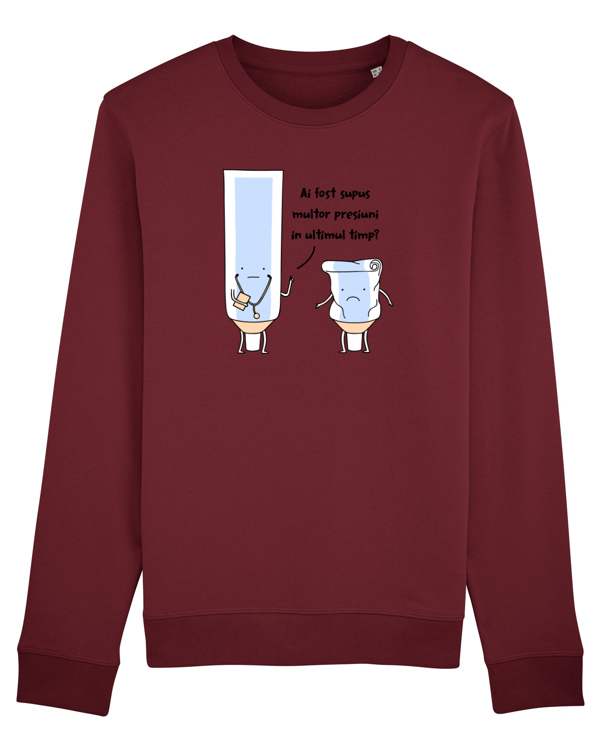 Bluză mânecă lungă Unisex Rise Burgundy