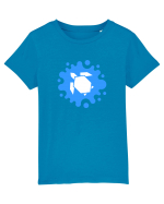 Cute Geometric Origami Turtle on a Blue Splash Tricou mânecă scurtă  Copii Mini Creator