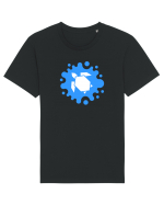 Cute Geometric Origami Turtle on a Blue Splash Tricou mânecă scurtă Unisex Rocker