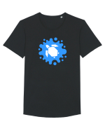 Cute Geometric Origami Turtle on a Blue Splash Tricou mânecă scurtă guler larg Bărbat Skater