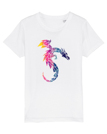 Geometric Fire And Ice Dragon White