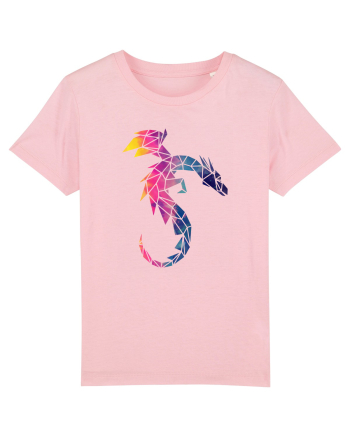 Geometric Fire And Ice Dragon Cotton Pink