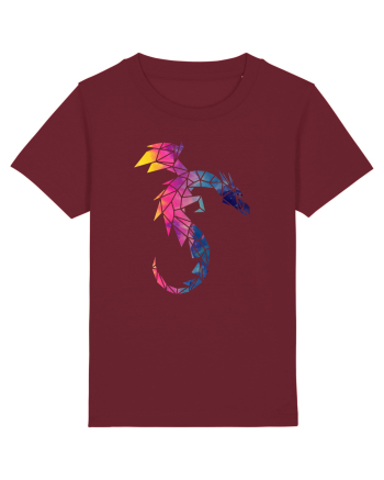 Geometric Fire And Ice Dragon Burgundy