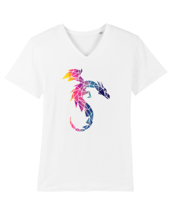 Geometric Fire And Ice Dragon White