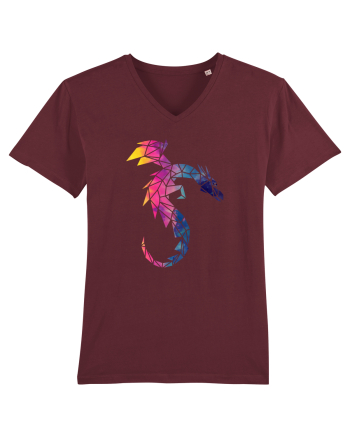 Geometric Fire And Ice Dragon Burgundy