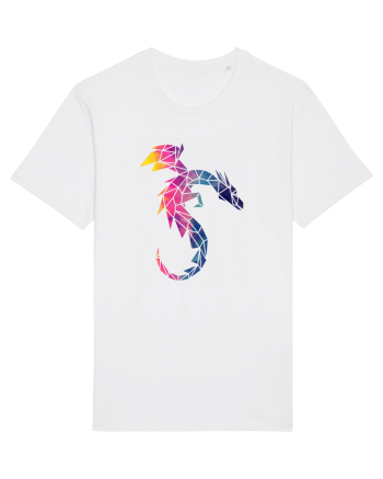 Geometric Fire And Ice Dragon White