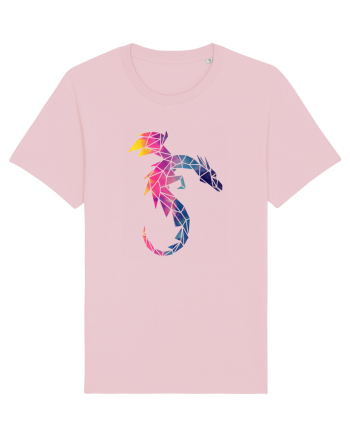 Geometric Fire And Ice Dragon Cotton Pink