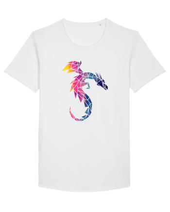 Geometric Fire And Ice Dragon White