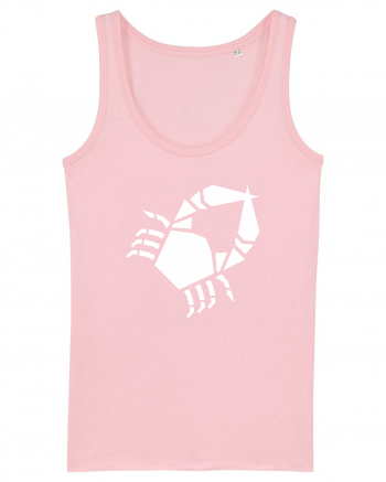 Cute Geometric Crab - Origami Style Cotton Pink