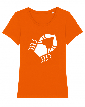 Cute Geometric Crab - Origami Style Bright Orange