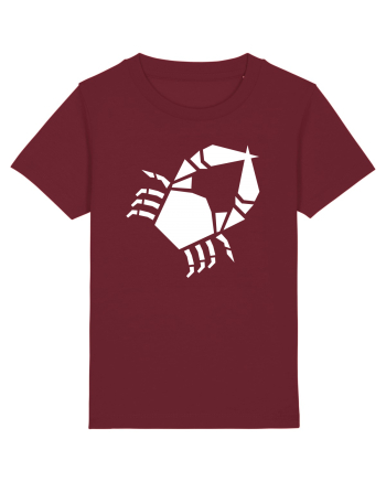 Cute Geometric Crab - Origami Style Burgundy