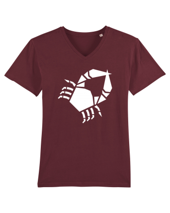 Cute Geometric Crab - Origami Style Burgundy