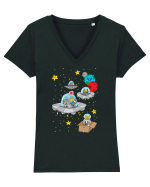 Space Cats Tricou mânecă scurtă guler V Damă Evoker